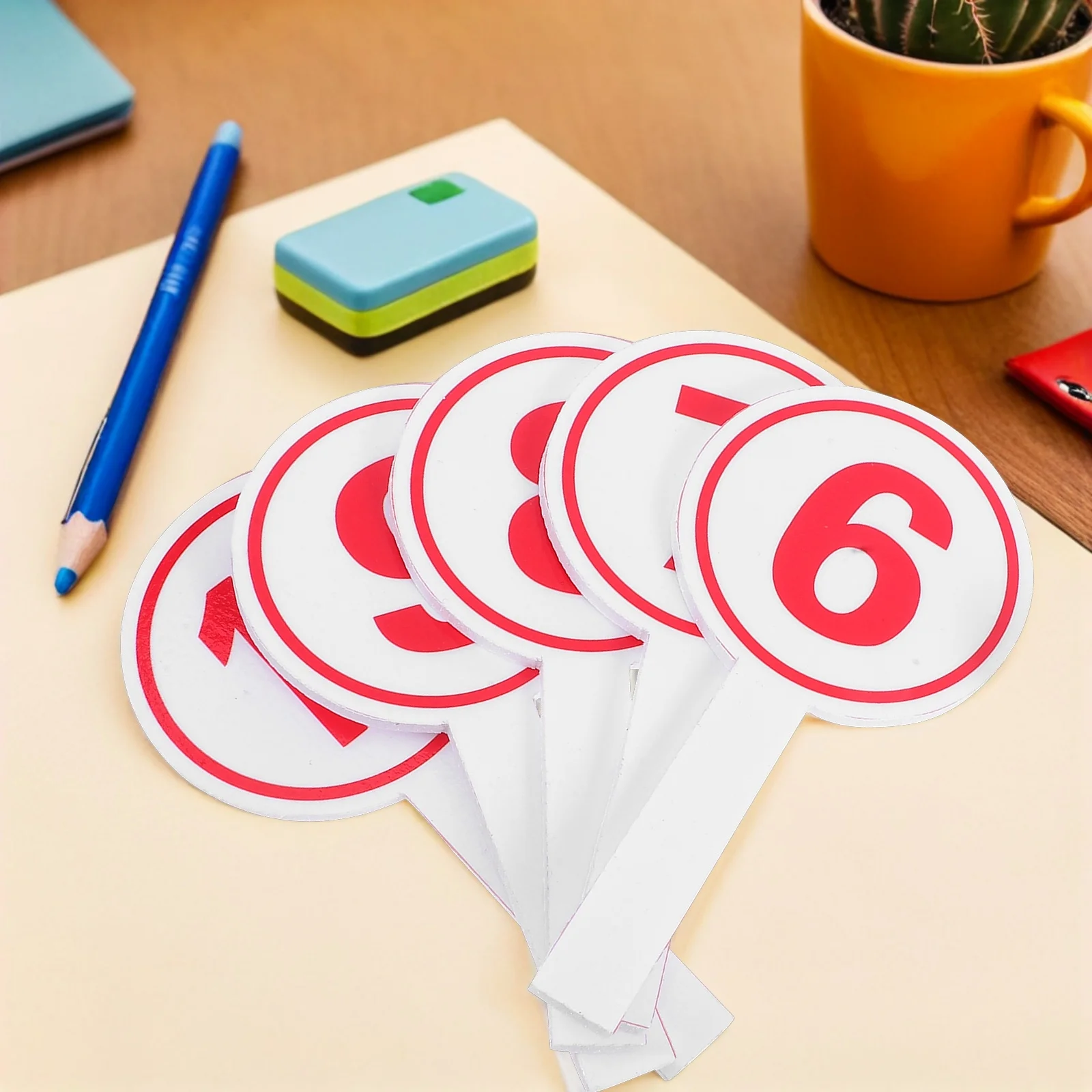 

10pcs Bright Color Lightweight Handheld Auction Paddles For Cheerleading Scoring Boards 1-10 Easy Operation Whiteboard For