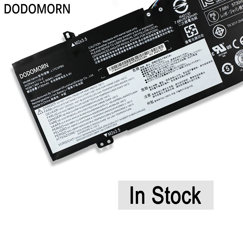 New L17C4PB0 Laptop Battery For Lenovo Xiaoxin Air 14ARR 14IKBR 15ARR 15IKBR Ideapad 530s-14IKB 530s-15IKB 7.68V 45Wh 5.928Ah view 5