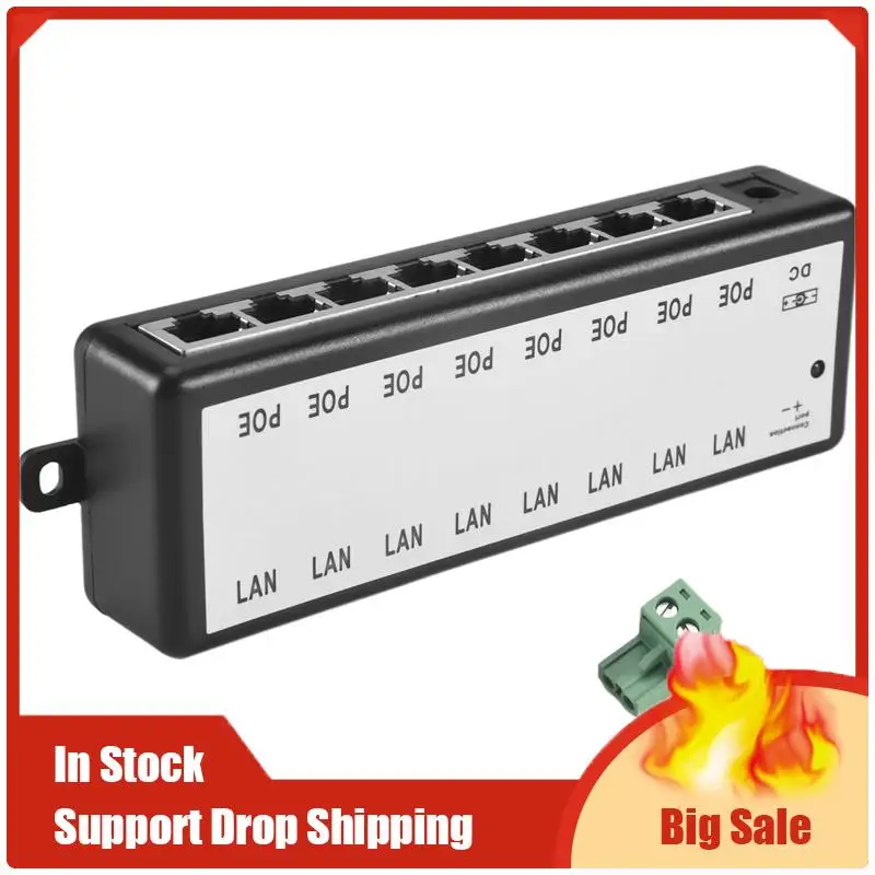 Лучшие предложения 8-портовый Poe-инжектор Poe-сплиттер для сетевой Poe-камеры видеонаблюдения Power Over Ethernet Ieee802.3Af