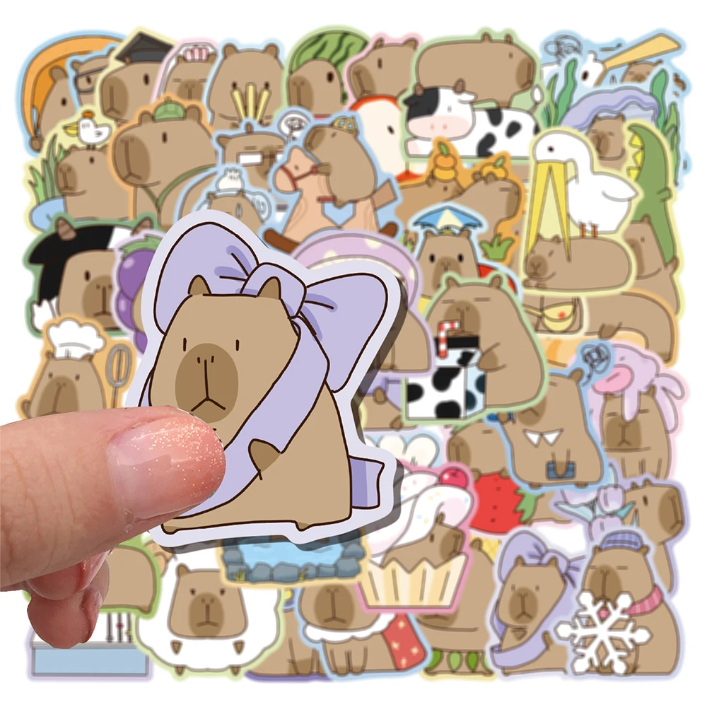 

10/30/50pcs Cartoon Cute Capybara Stickers Funny Animal Decals DIY Motorcycle Laptop Guitar Kawaii Waterproof Sticker Toys Gifts