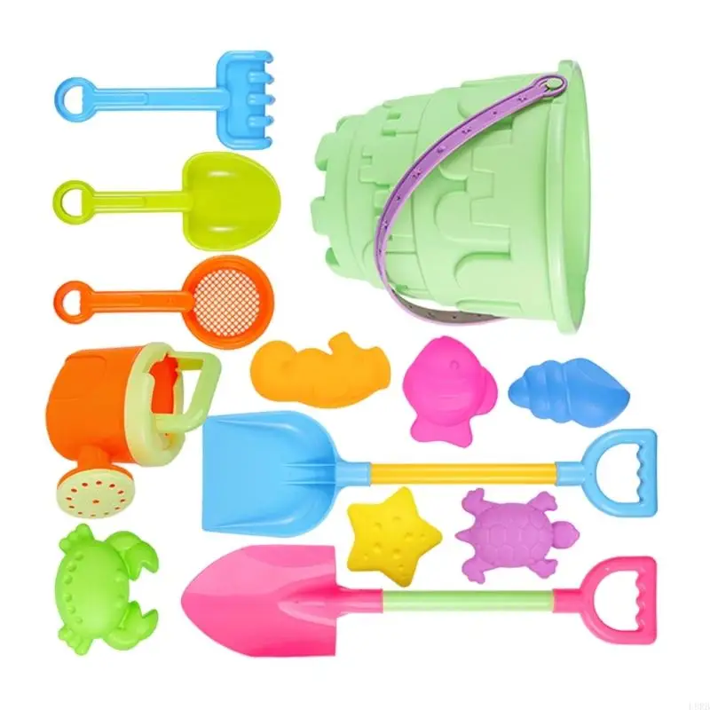 คอลเลกชันของเล่น Summer Sand 13pcs รอบ Bucket Shovel Set Kids Pool Pool Beach Fun L8RB