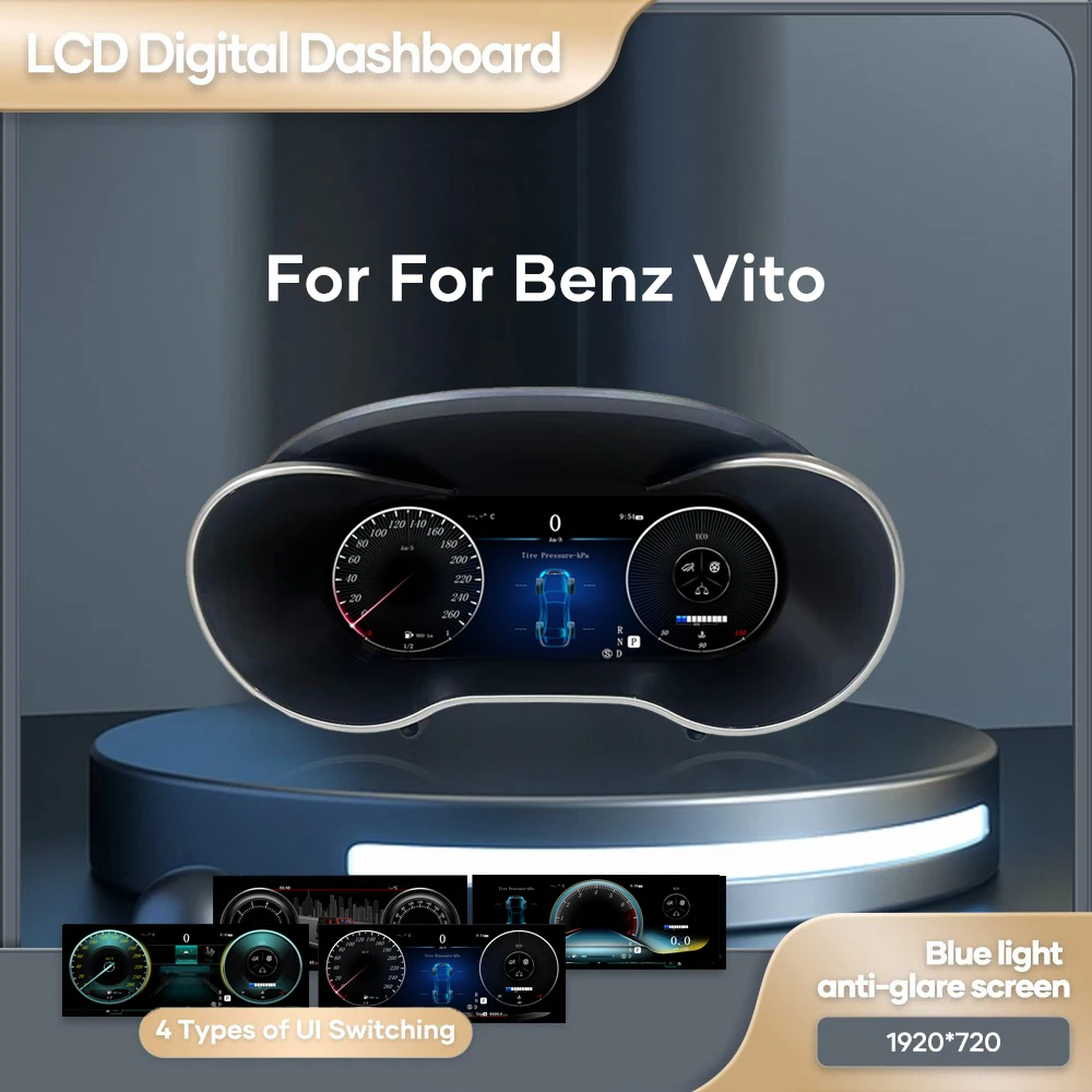 Panel de instrumentos digital de 12,3 pulgadas para Mercedes Benz Vito W117 W246 2015-2020 años Panel de instrumentos automático Cabina modificación perfecta 1