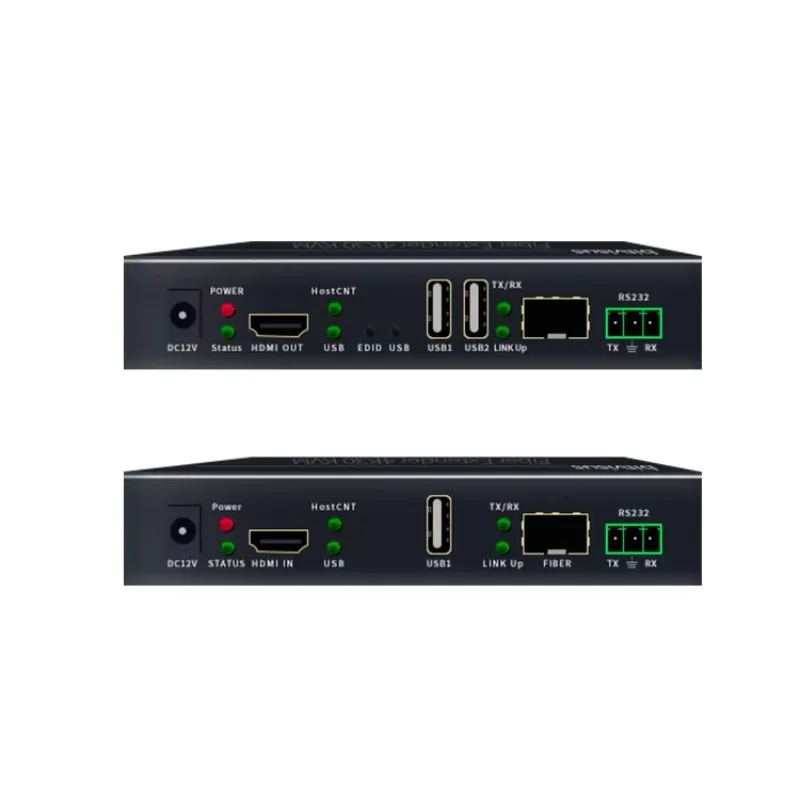Industrial-Grade Fiber Extender with KVM  Long-Distance 4K HDMI Extender   HDMI Fiber Optic Transmitter/Receiver Kit