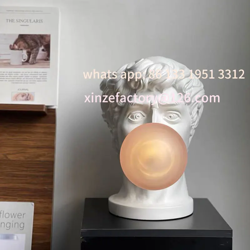 Customizable Figurines Bedroom Aesthetic Statue Modern Living Creative Sculptures David Bubble Lights Sculpture Nordic Designer