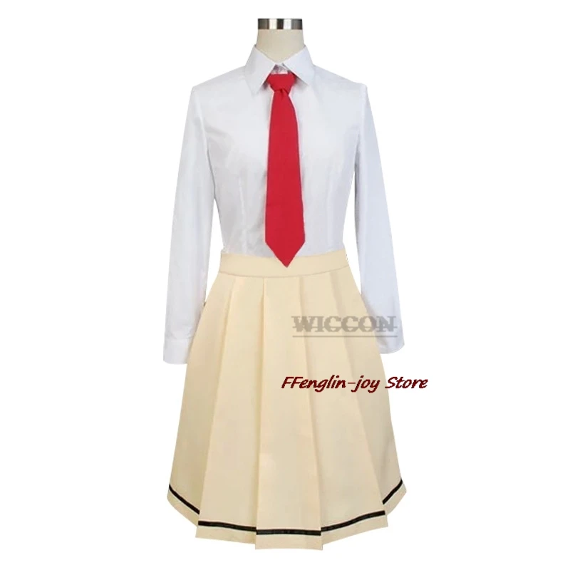 Anime WataMote Tomoko Kuroki Cosplay Costume Women Girls Lovely Yellow Jk Skirt Uniform Outfits Halloween Suit Wig roleplay