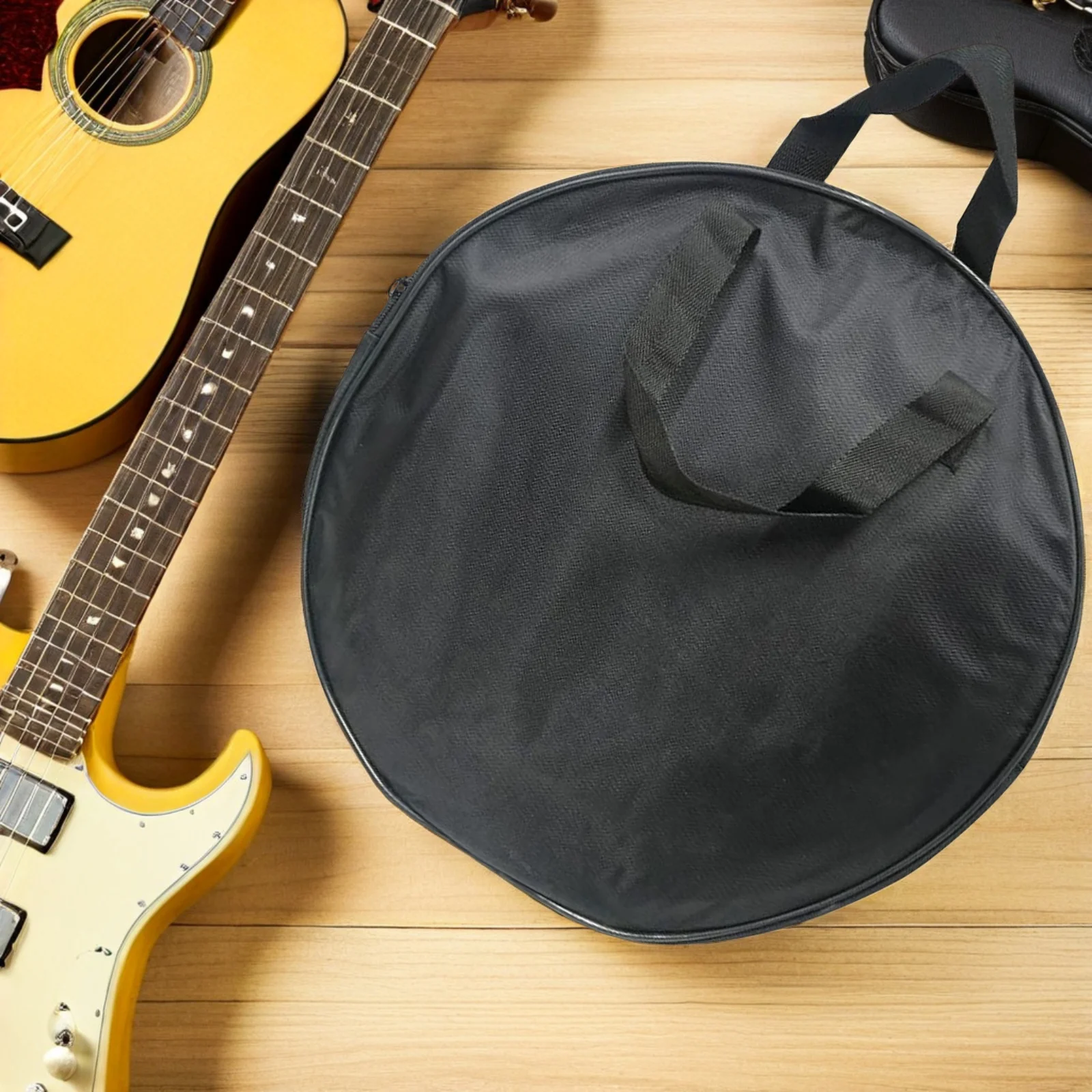 

Practice Drum Pad Waterproof Bulge Backpack Hardware Bag Black Oxford Cloth Case
