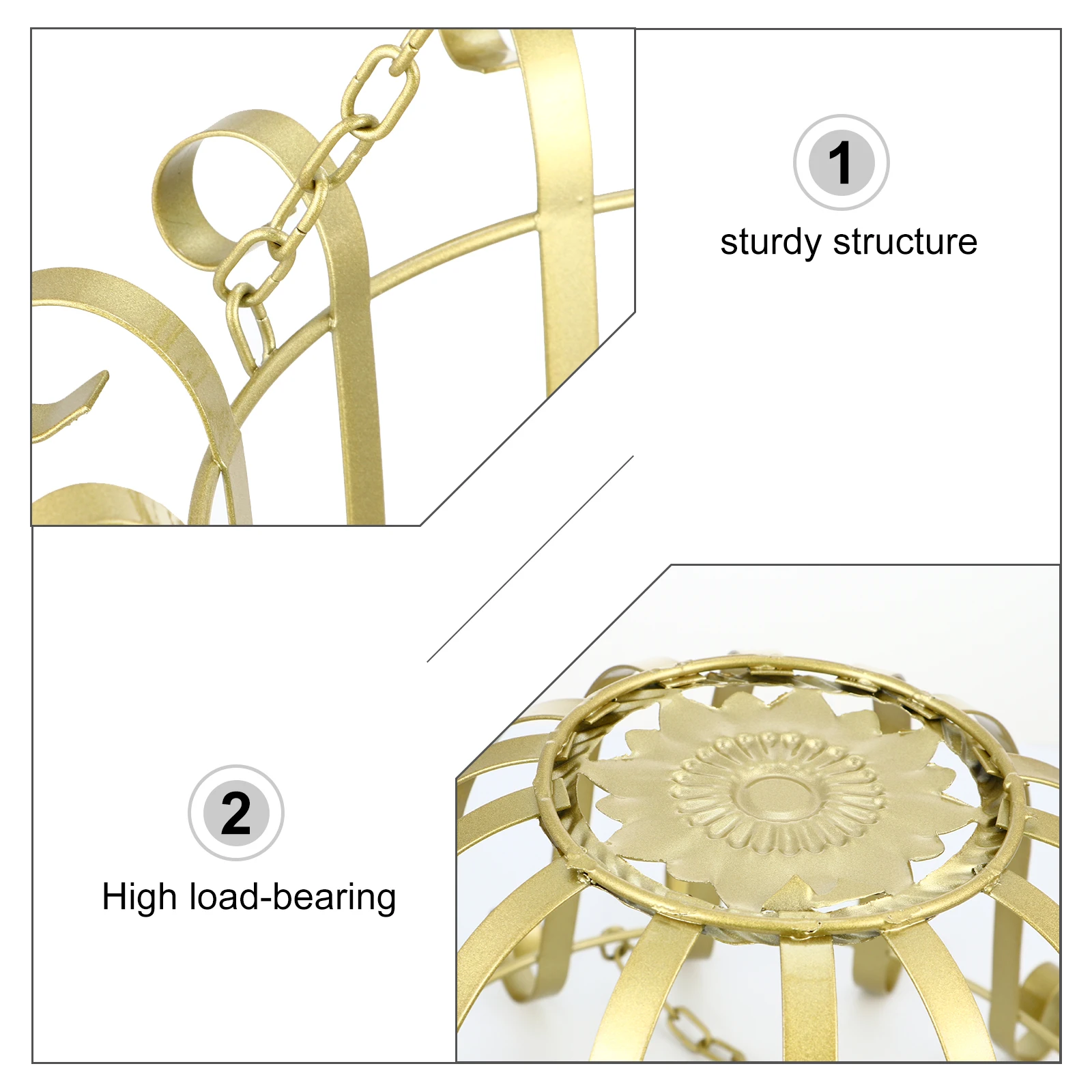 

Hanging Flower Stand Iron Plant Holder with High Load Bearing Sturdy Structure for Garden Wall Ornament Display Rack