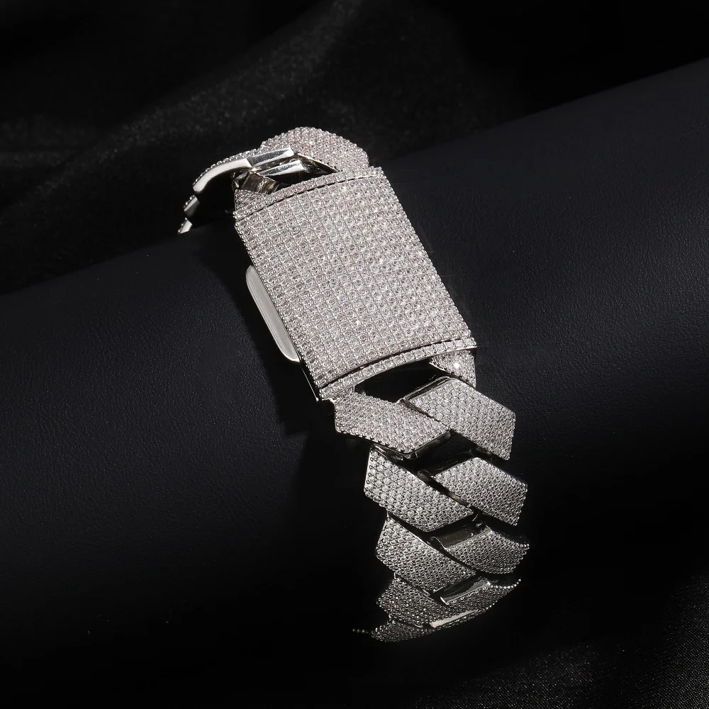 26mm Cuban Bracelet Iced Out 5A+CZ Stones Hiphop Jewelry For Men Women Luxury Flip Up Clasp Gift For Him