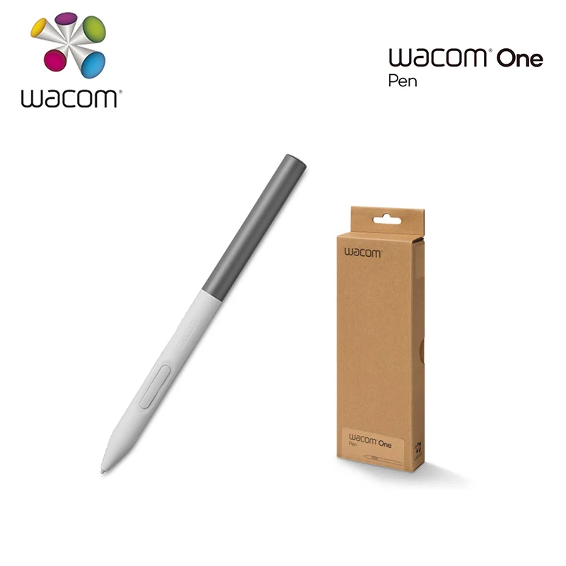 Wacom One Standard Pen (for 2023 Edition Wacom One displays and Tablets), White Front/Gray Rear
