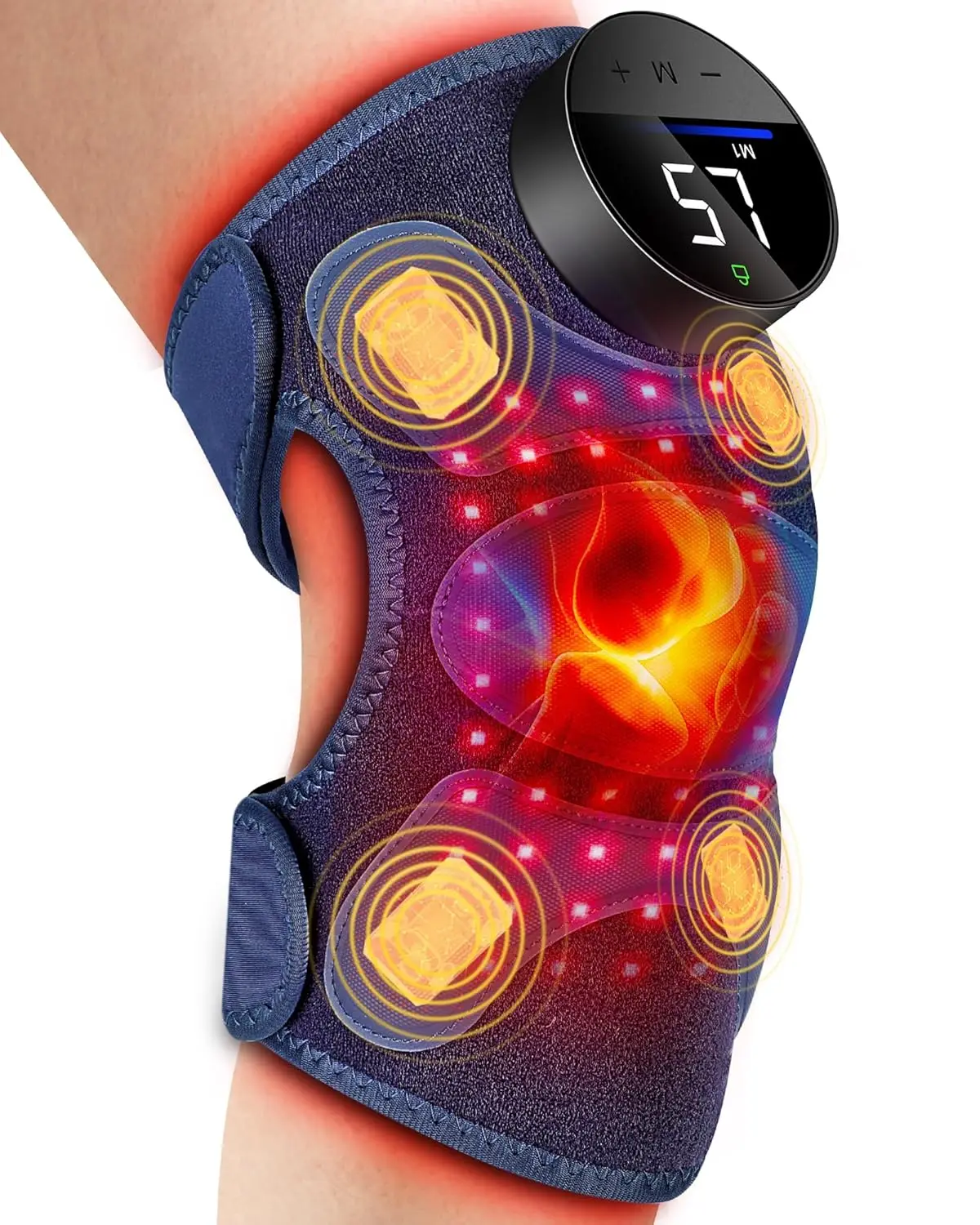 

Upgraded Red Light Therapy Knee Brace with 4 Vibration Areas, Cordless Controller, Near Infrared Heat for Knee Elbow Shoulder