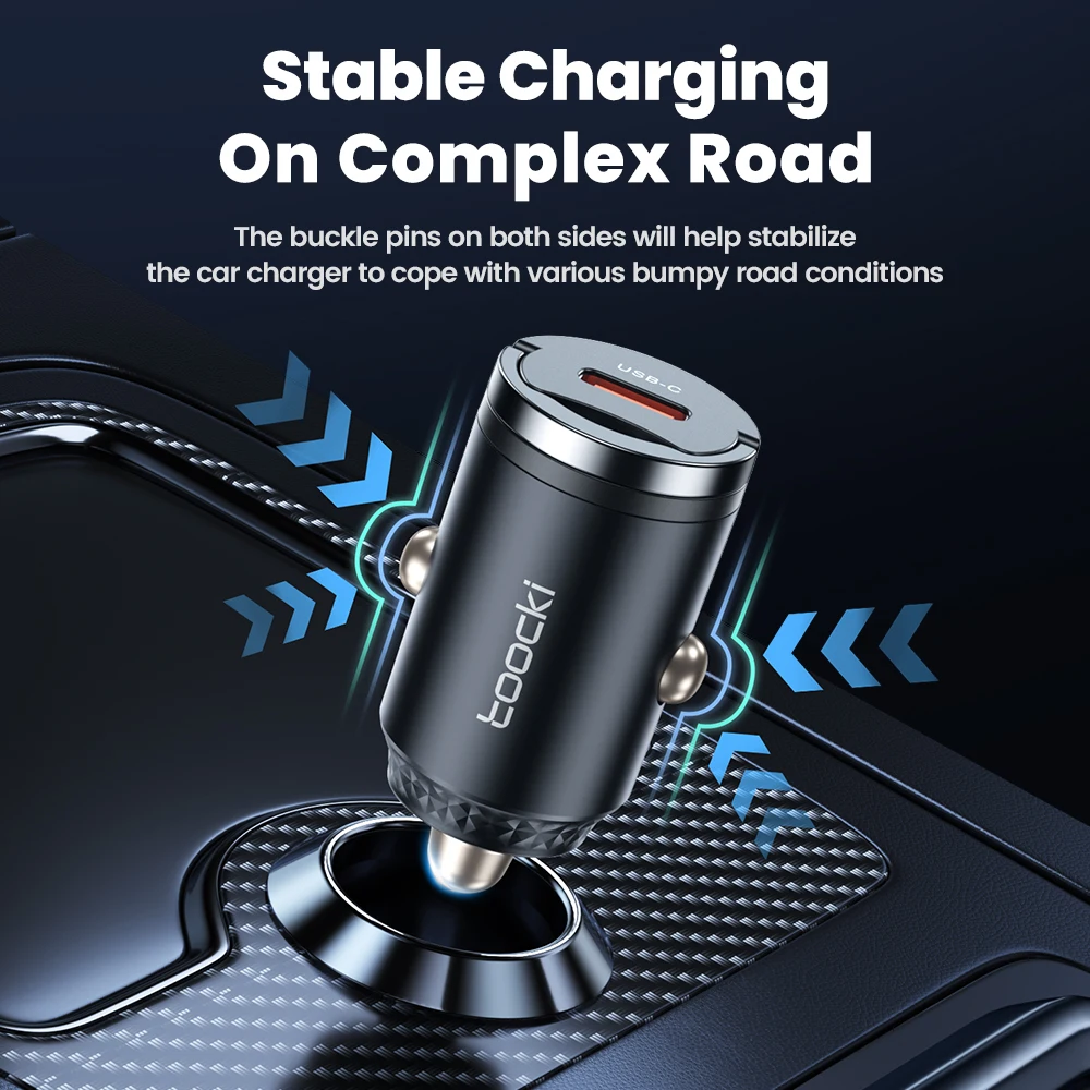 Toocki 45W USB Car Charger QC 4.0 PD 3.0 PPS 5A USB Type C Fast Charging For iPhone 15 14 13 Pro Huawei Xiaomi 13 12Samsung S23