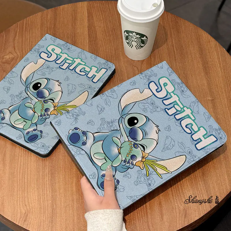 Cartoon Stitch Case For iPad 10th Gen 10.9 9th 8th 7th Mini 4 5 6 7 8.3 Inch Pro 2024 2018 Air 4 5 6 11 Inch Silicon Cute Cover