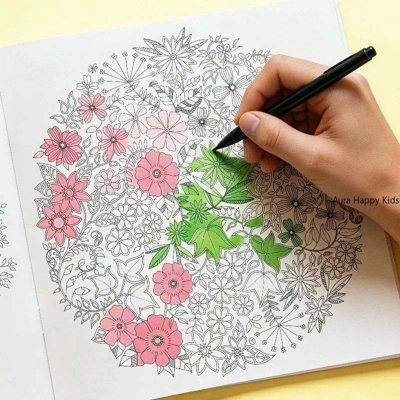 A Healing Treehouse Line Draft Coloring Book, Garden Series Coloring Picture Book Art Creation Gift, 24 High-definition Patterns