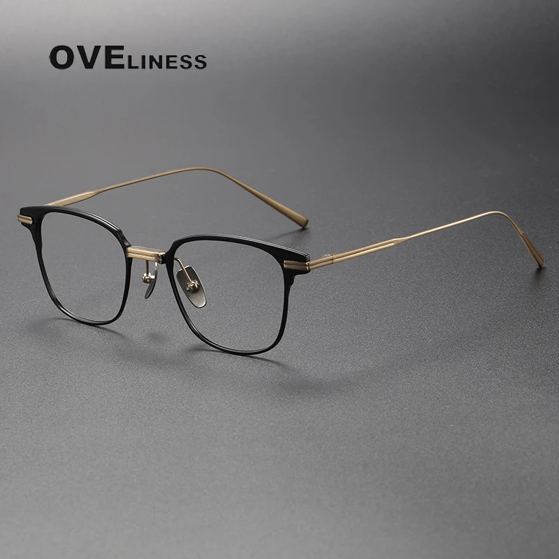 

Vintage Pure Titanium optical Eyeglasses Frame for Men square Prescription Myopia Glasses Frame Women Retro Luxury Brand Eyewear