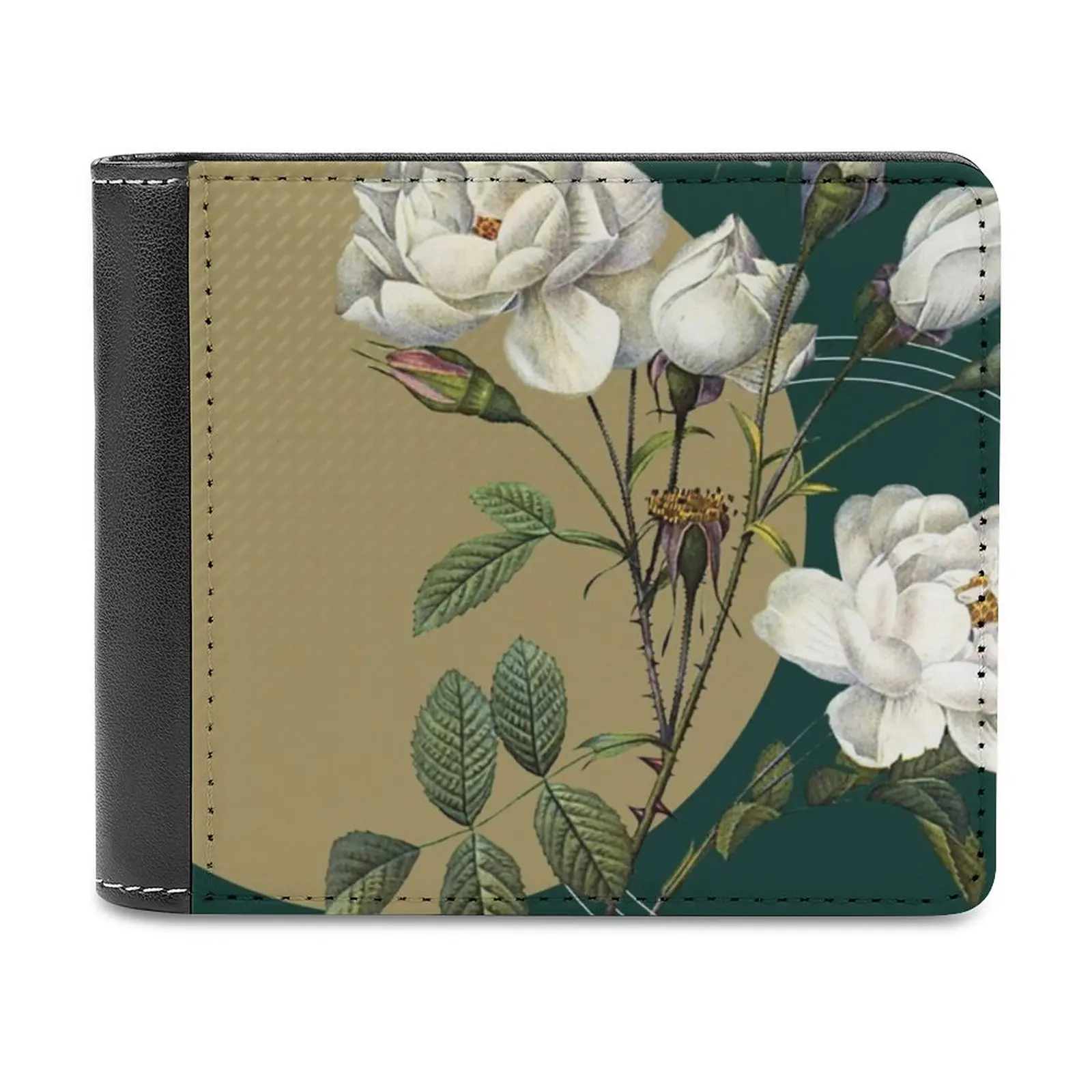 Winter Blooms Men's Wallet Leisure Travel Lightweight Portable Wallets Short Style Male Purse Botanical Floral Flowers Winter