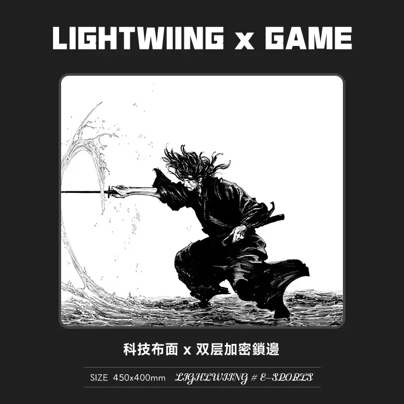 Japanese Anime samurai Sword Glass Gaming Mouse Pad Smooth Frosted Surface Desk Mat Tempered Upgrade FPS Office Mousepad Esports