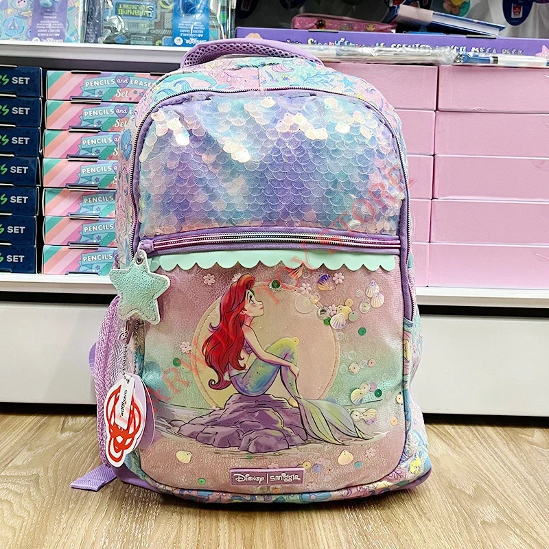 Australia Smiggle Disney Mermaid Children Study Stationery School Bag Pencil Box Lunch Bag Water Cup Student Anime Backpack Gift