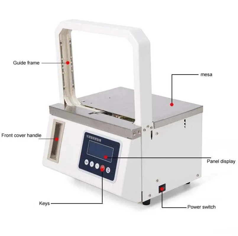 Banding Machine Box Strapping Machine for SaleAutomatic Tie Opp Film Strap Paper Tape Tabletop Vegetables