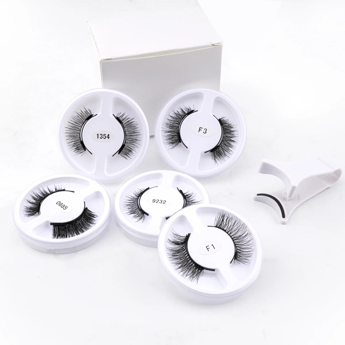 Wholesale Reusable Magnetic False Eyelashes 5 Pairs Magnetic Eyelash Kit Extension Tool Tweezers Makeup Set 5 Style Mink Lashes