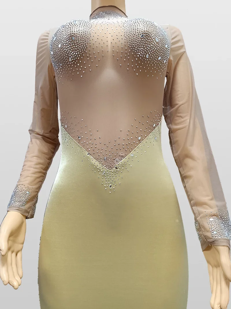 Gaun Maxi Panjang Elegan Musim Gugur Afrika Lengan Panjang Bahan Mesh Seksi Ukuran Besar untuk Pesta Malam, Pakaian Dashiki Afrika