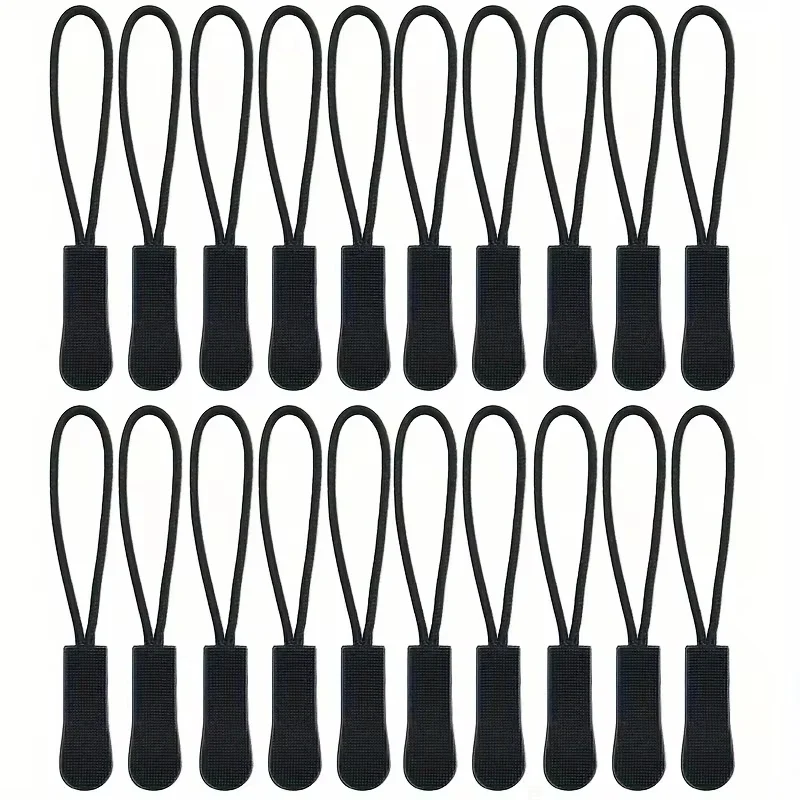 20pcs In Stock Zipper Head Pulling Rope, Silicone Disassembly Zipper Head Hanging Rope, Zipper Puller Hanging Rope Accessories
