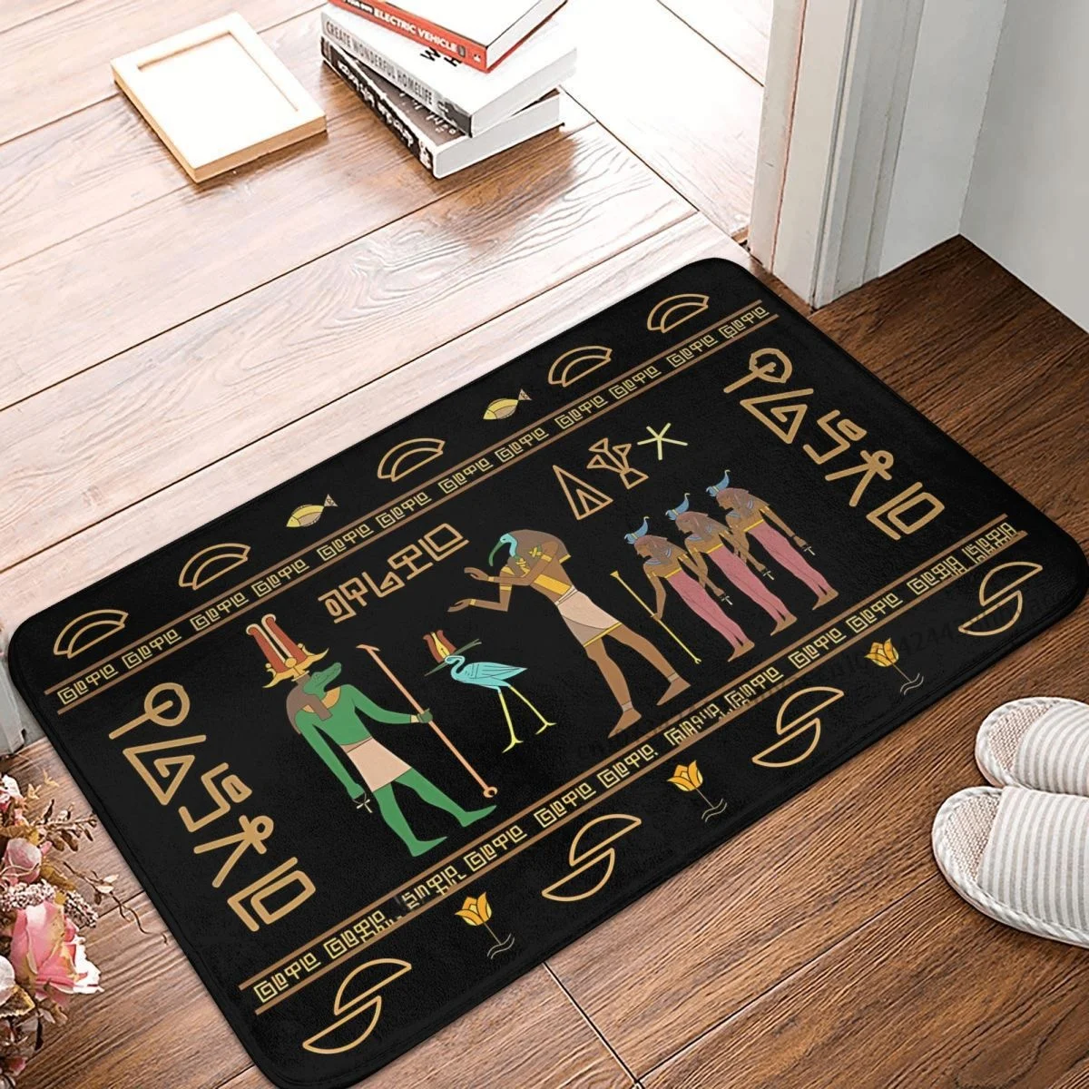 Non-slip Doormat Egyptian Civilization Bath Kitchen Mat Welcome Carpet Home Pattern Decor