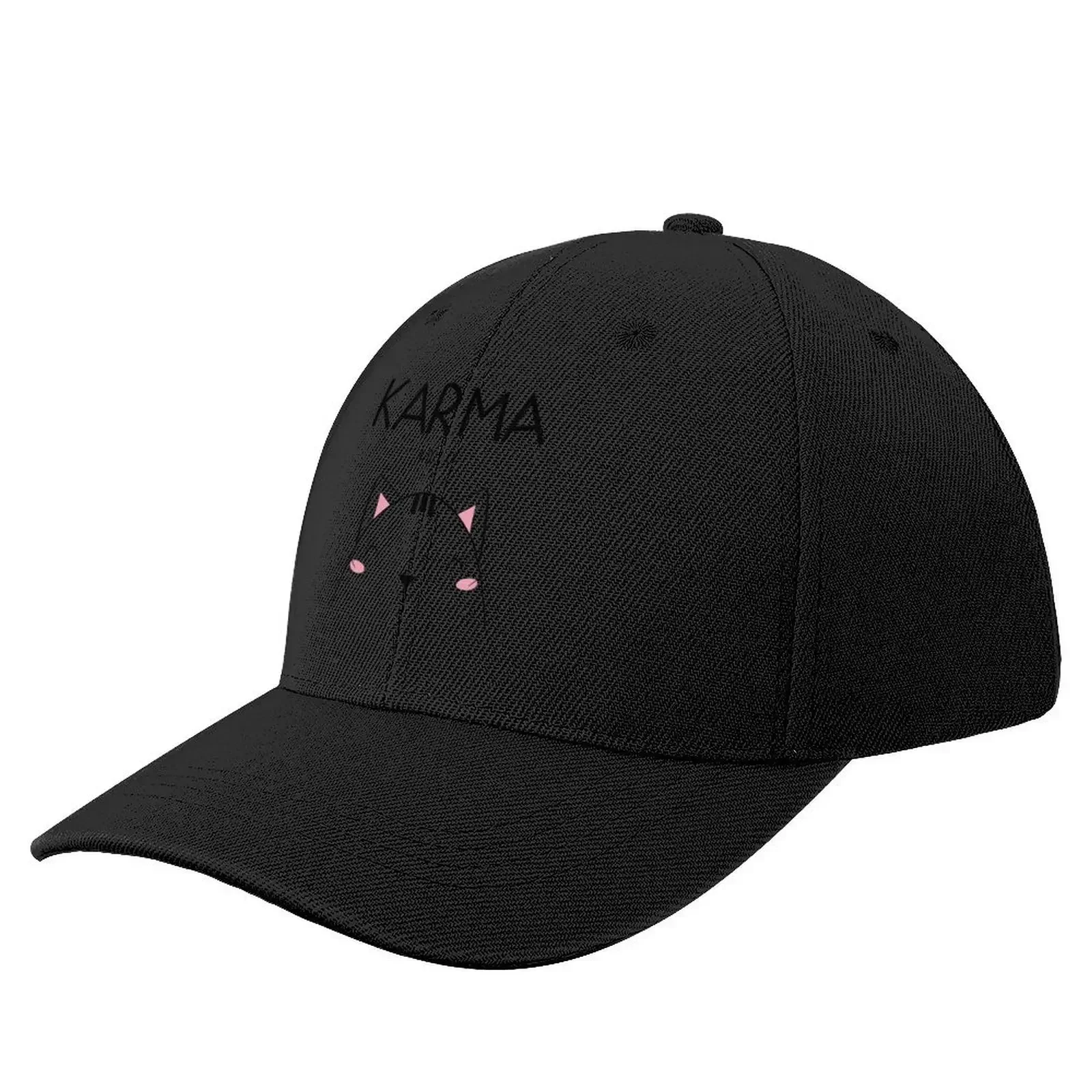 

Karma is a cat Baseball Cap Hood Hat Man Luxury Golf Hat Man Women Caps Men's