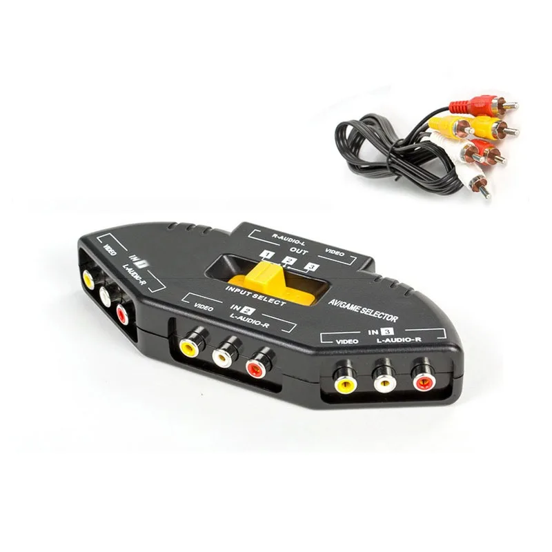 For  Switcher audio & video distribution cable RCA3 in 1 out, set-top box DVD converter head