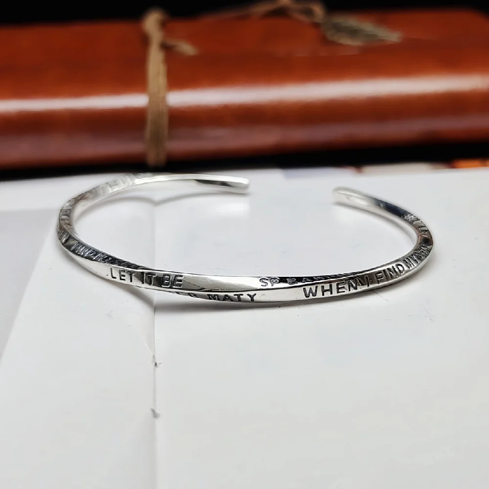 silver Korean style simple twisted English ins special-interest design fashion for birthdays and Valentine's Days gift