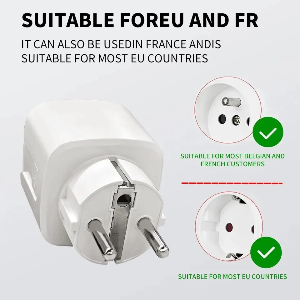 Meetoo 16A Tuya EU WiFi Socket Plug Smart Life Outlet With Monitor Timing Function WiFi Plug with APP Control and Alexa Google