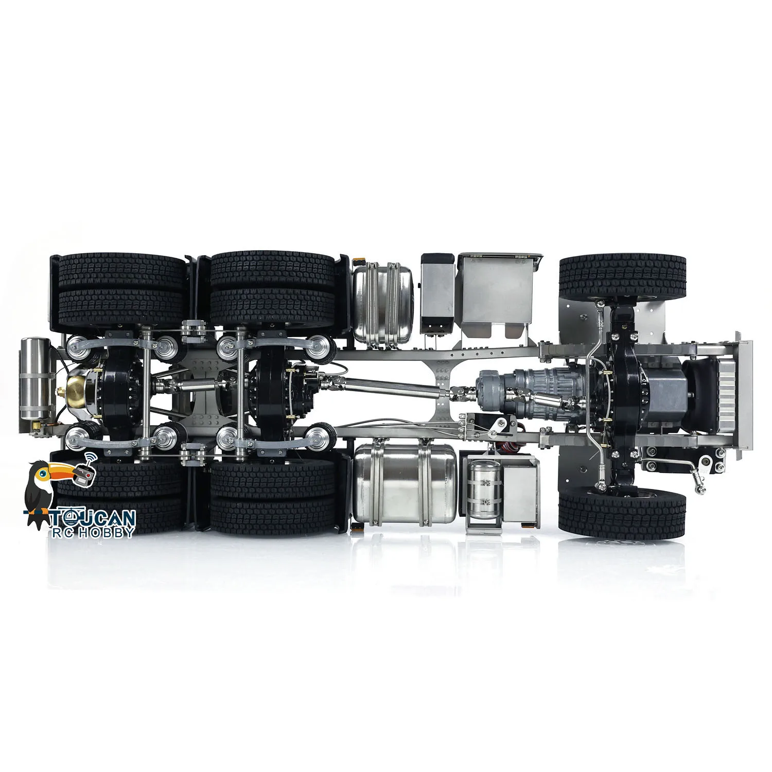 1/14 Telaio con finitura in metallo 6x6 Cambio a 3 velocità per giocattoli RC Trattore Camion FH16 Modello di veicolo per auto Parti TH23563