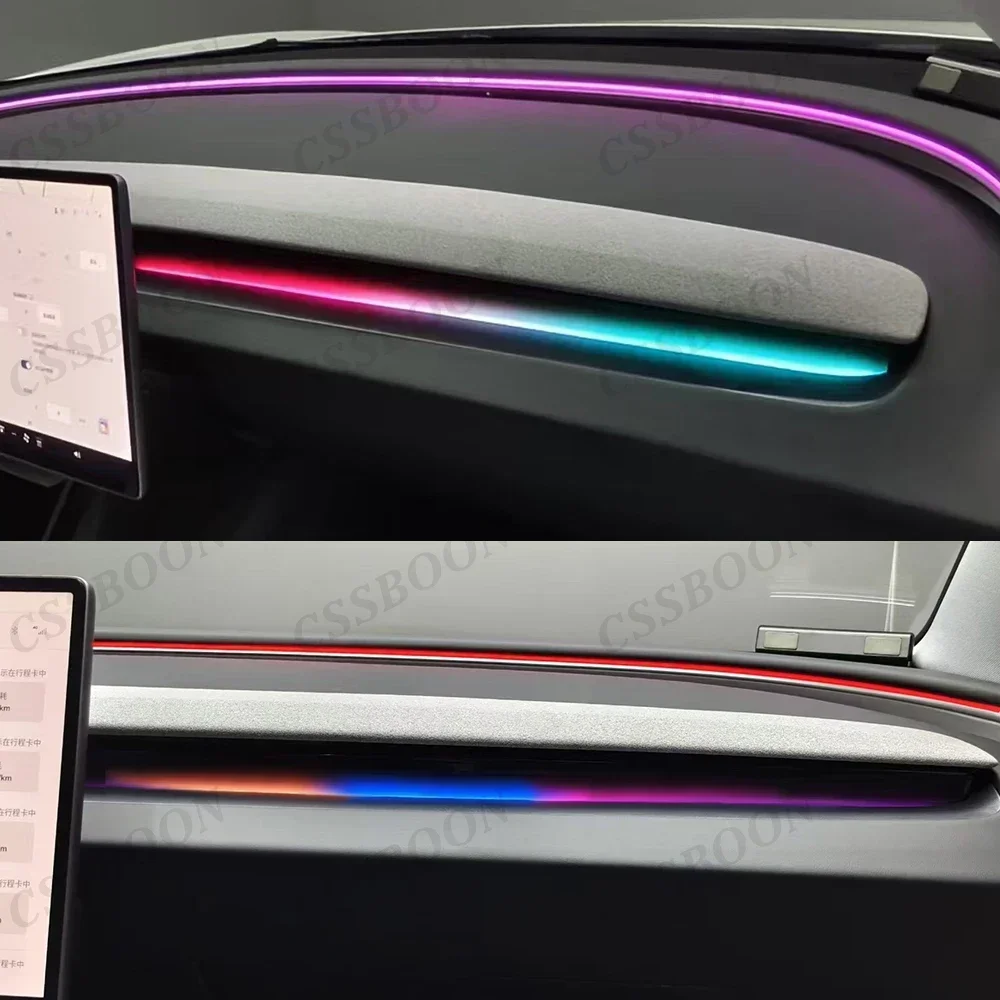 Dashboard Ambient Light Interior for Tesla Model 3 Highland 2023+ Y Juniper 26 Car Modification Accessories RGB Atmosphere Lamp