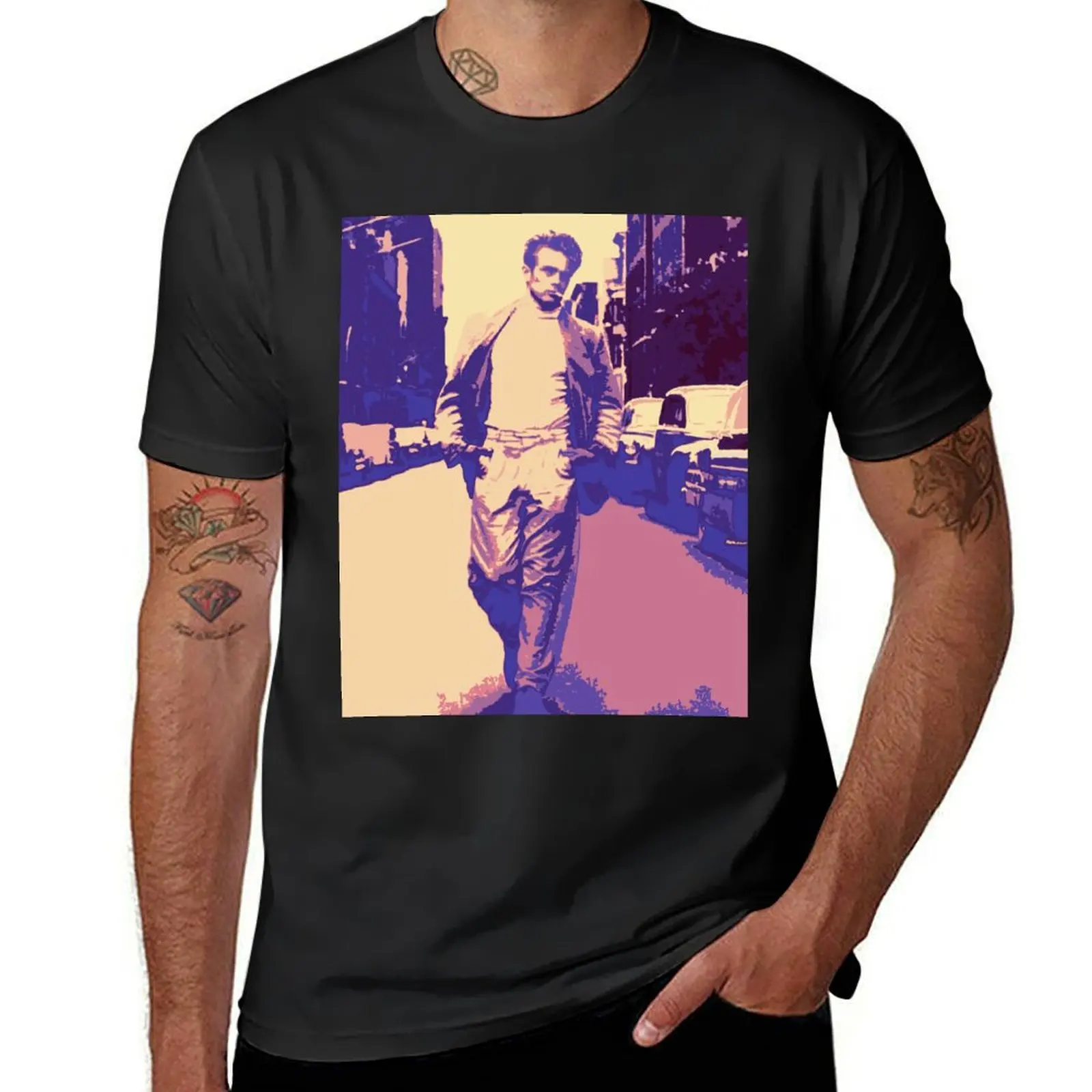 James Dean pop Art. T-Shirt summer top blacks anime clothes heavyweights big and tall t shirts for men