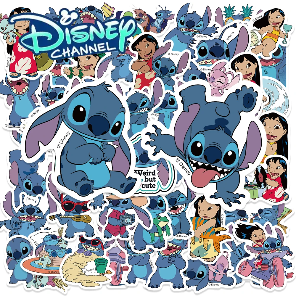Disney 51pcs Stitch 2 Stickers Diary Laptop Luggage Skateboard Cartoon Stickers Fun Classic Gift Decoration