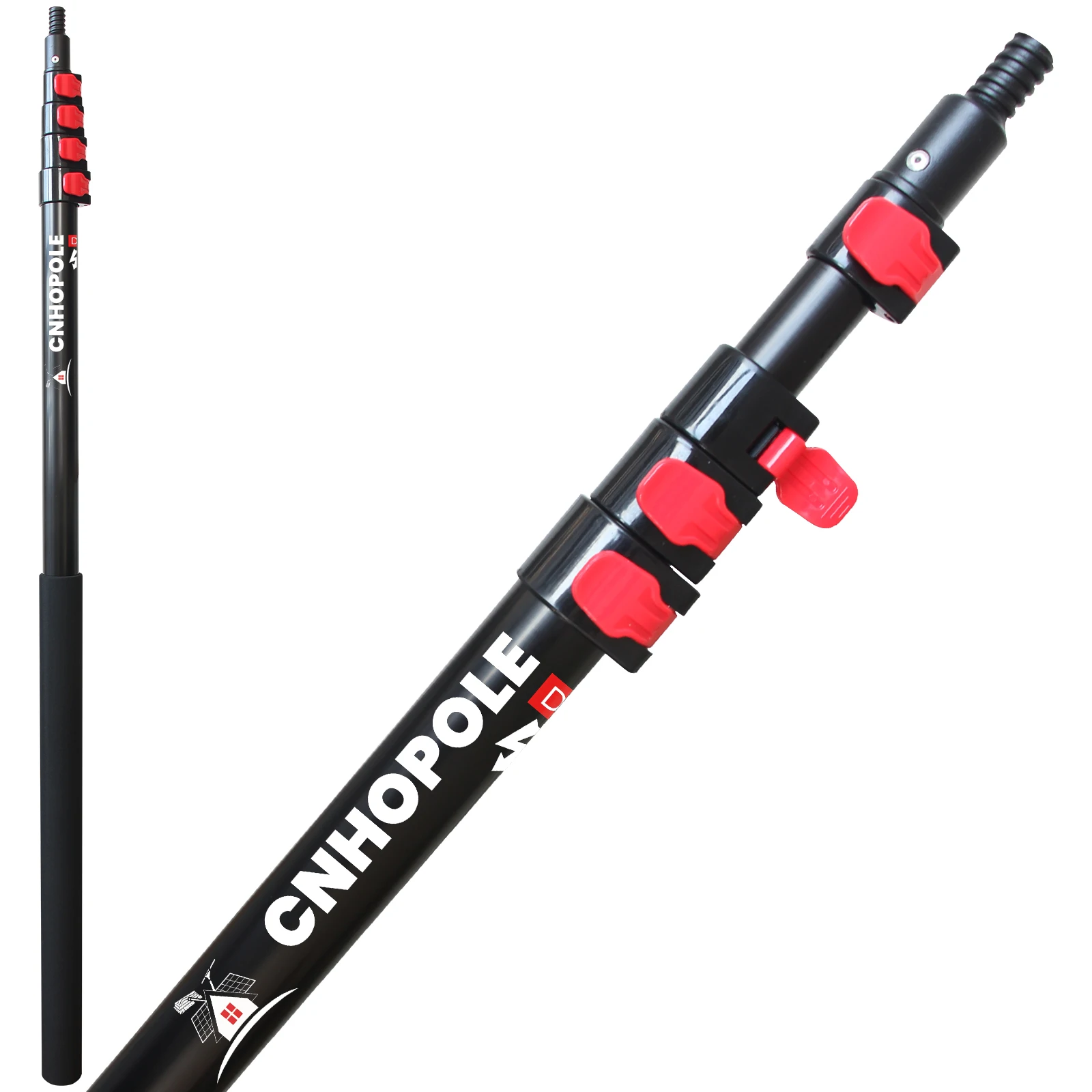 Aluminum Extension Telescopic Pole 12/15/20/24ft Strong Long Handle High Reach Extendable Painting/Cleaning/Dusting/Picking