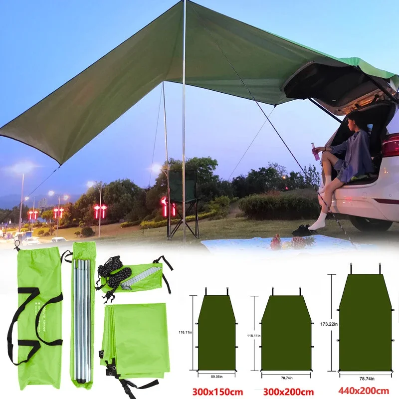 Car Roof Top Tent Awning - Waterproof UV Shelter for Camping - Portable Automobile Camping Canopy