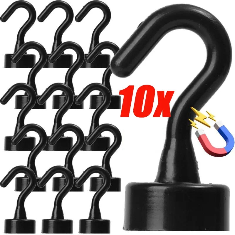 

10/1PCS Strong Magnetic Hooks Punch-Free Wall Magnet Hook for Keys Coat Hanging Hanger Kitchen Fridge Bathroom Office Organizer