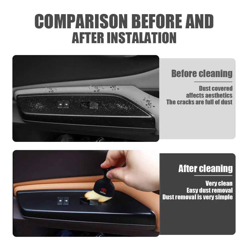 تنظيف السيارة الداخلي فرشاة ناعمة أداة مزيل الغبار اكسسوارات السيارات لتويوتا Rav4 Chr كورولا كامري أكوا كروس يارس أوريس TRD #3