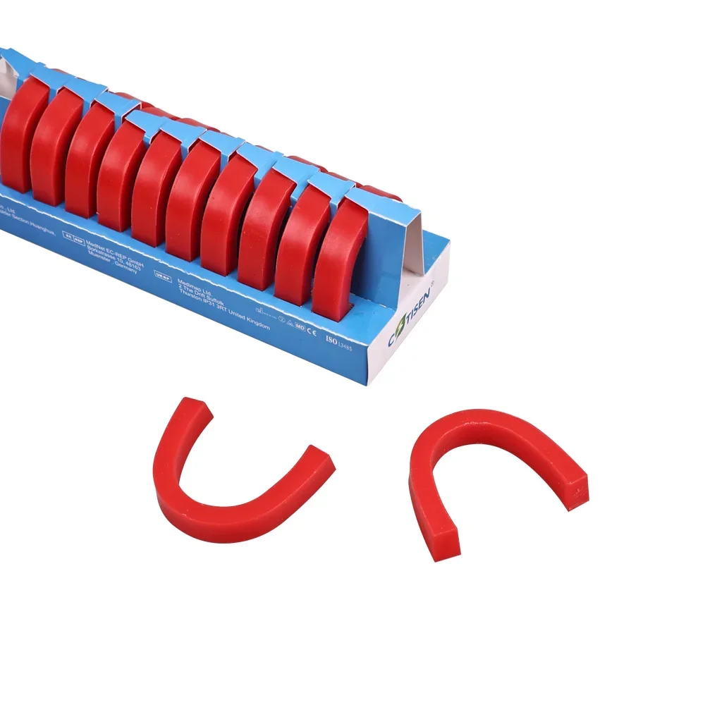 

SYJH 12Pcs/Box Dental Base Plate Wax Dentistry Lab U Shape Rim Denture Casting Bite Block Occlusal Rim Model Base Plate Wax