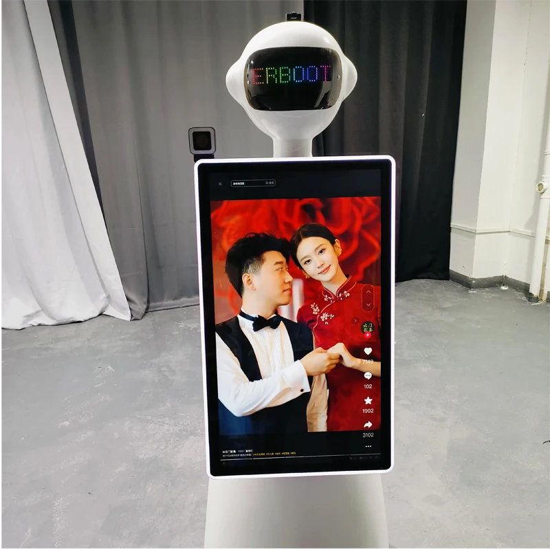 Popular AI Smart Dslr Robot Photo Booth LCD Touch Screen Mobile App Control with Camera and Printer