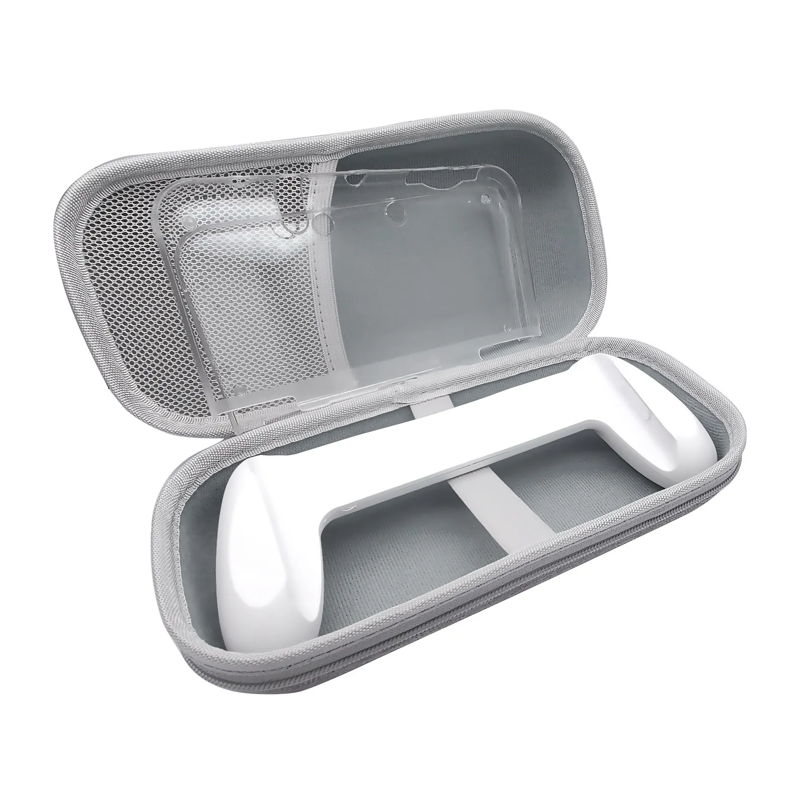 New Junior Handle Grip + Crystal Protective Case + Large-capacity Storage Bag New3DSXL/LL Set, White.