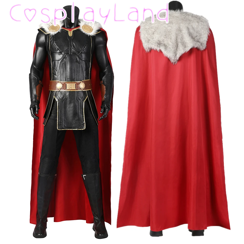 

Carnival Halloween Odinson Cosplay Black Outfit With Boots Love And Thunder Costume Superhero New God Of Thunder Armor Suit