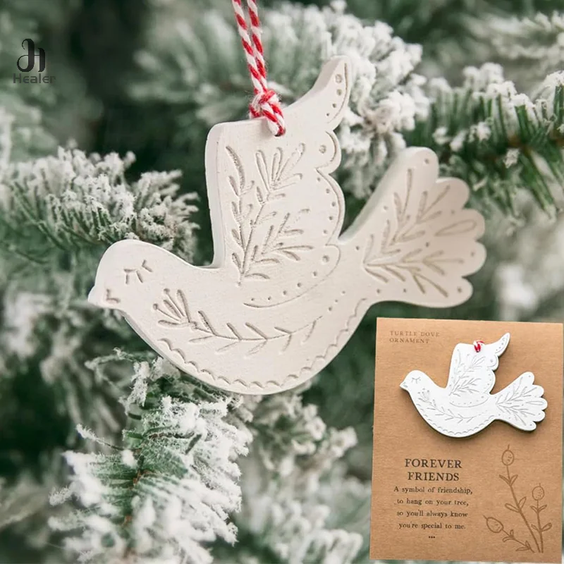 Friendship Christmas Ornament Dove Envelope Christmas Decorations Christmas Tree Wooden Friendship Decoration Peace Dove