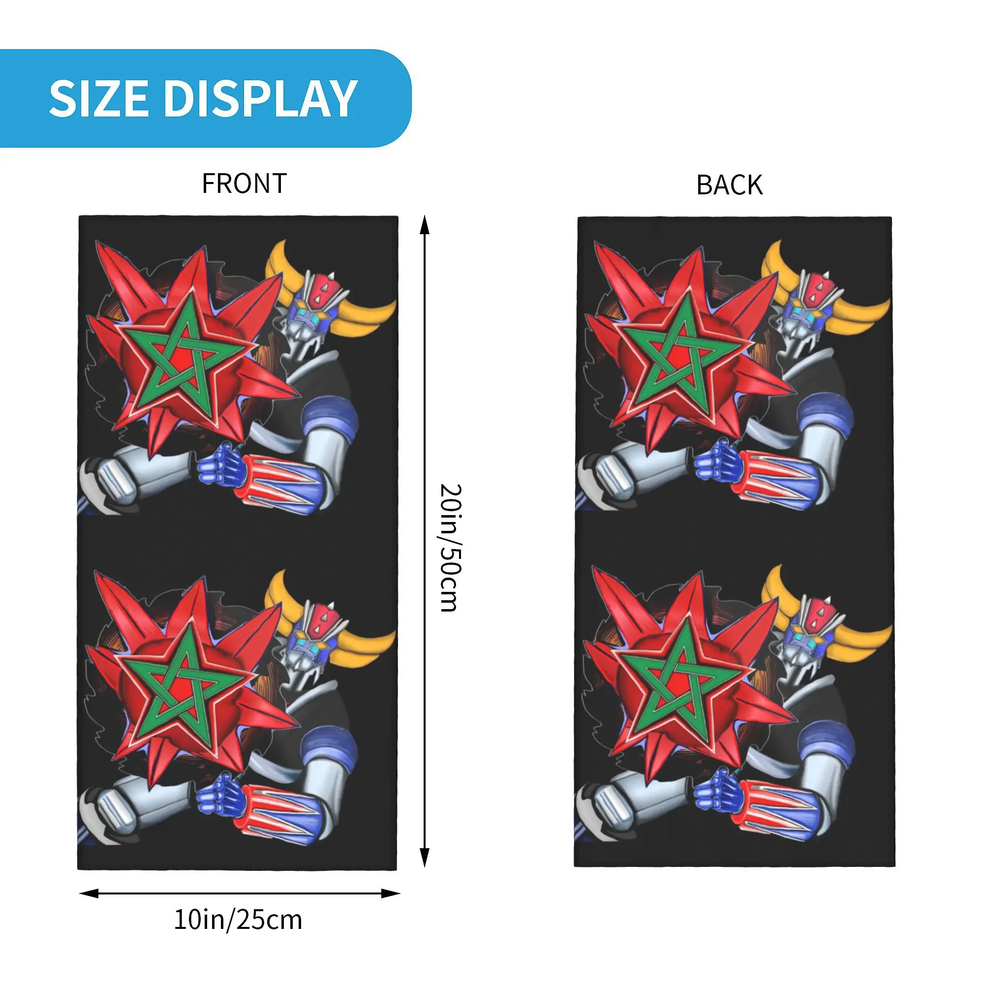 Custom Grendizer Mazinger Z Bandana Neck Gaiter Windproof Face Scarf Cover Men Women  Headband Tube Balaclava