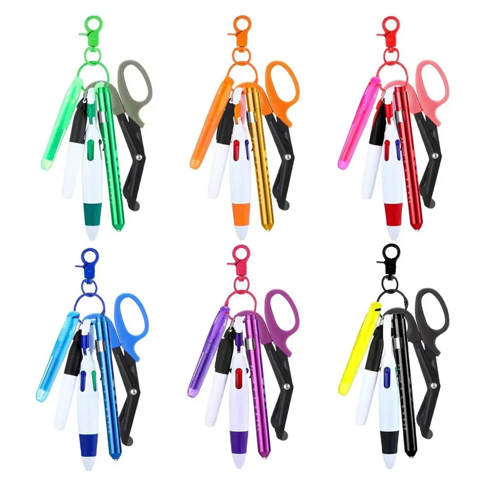 

Gift Retractable Nurse Pen Set Multi-Functional LED Light Badge Reel ID Badge Holder Office