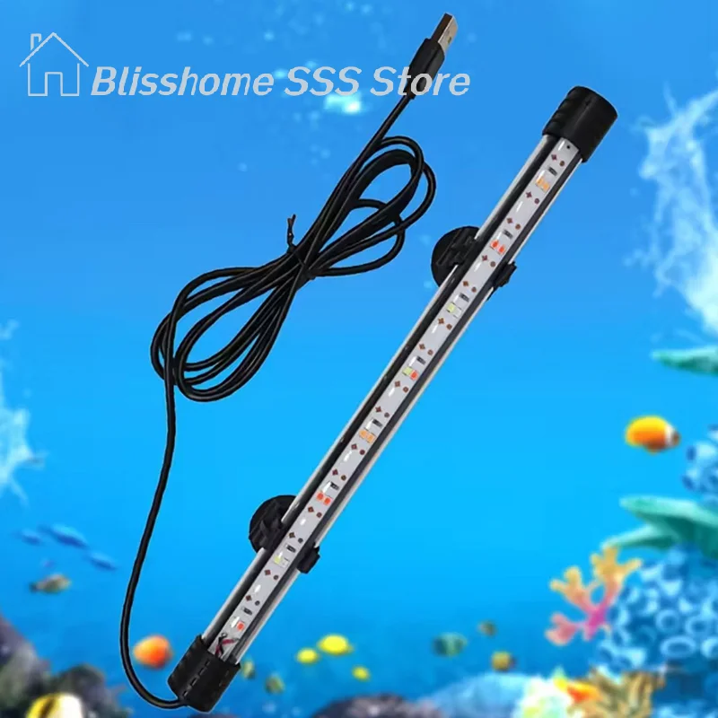 【S】17-47CM USB Plug High-quality Aquarium Light LED Waterproof Fish Tank Light Underwater Lighting Submersible Lamp Plant