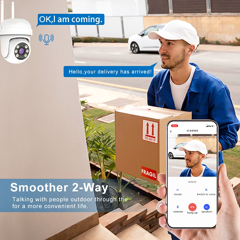 Wireless Camera for Home Security 1080P Indoor Outdoor Surveillance Night Vision Two-Way Audio And Motion Detection CCTV Camera