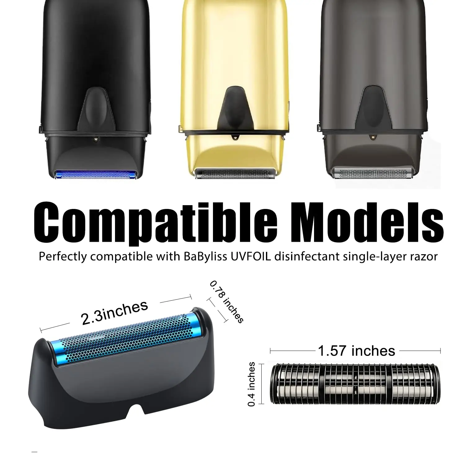 Premium Replacement Foil & Cutter Kit Fit with BaBylissPRO UV Electric Shaver ,head & blade for babyliss Single Foil Razor view 3