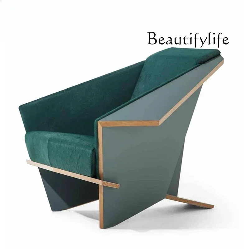 BJ Italian minimalist fabric armchair single origami chair sales department hotel living room creative leisure chair