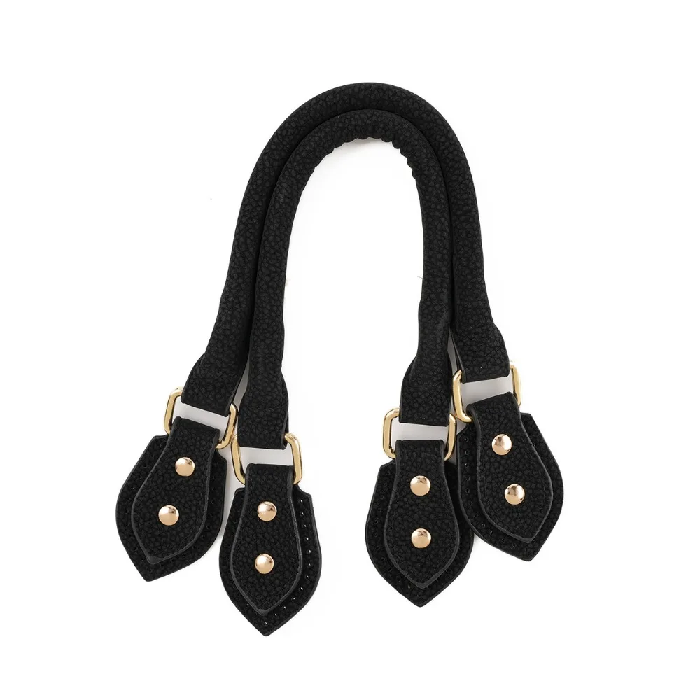 2 Pcs Leather Replacement Bag Handle Rivet Reinforced Short Handles DIY Tote Bag Strap Elegant Versatile Handbag Handle Strap